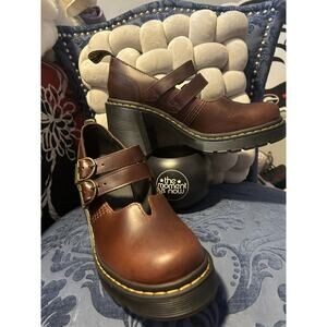 Dr Martens Rich Brown Eviee Chunky Platform Heels size 10/EU 42